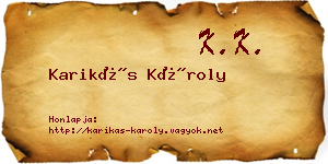 Karikás Károly névjegykártya
