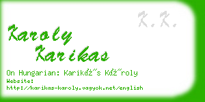 karoly karikas business card